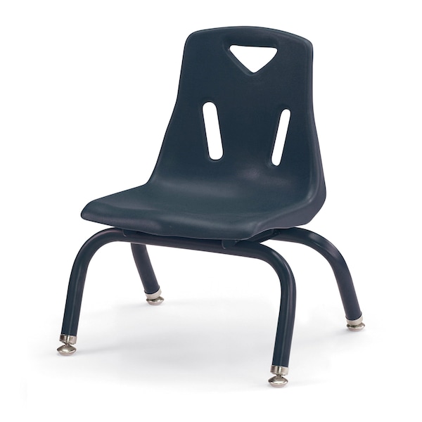 Berries Stacking Chairs with Powder-Coated Legs, 8 in. Ht, Set of 6, Navy